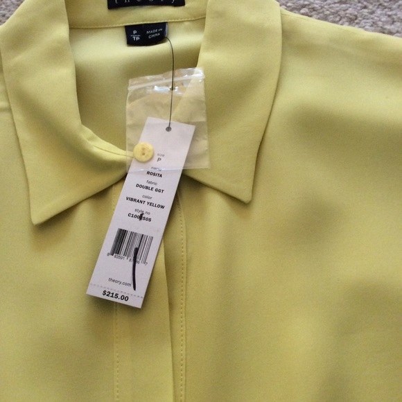 Butter Yellow Classic Theory Silk Blouse - Picture 3 of 8
